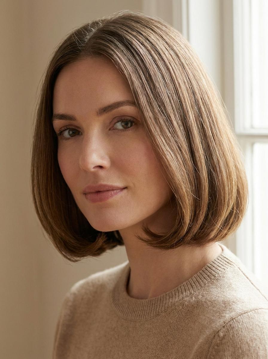Kurzer Bob mit nach innen geföhnten Spitzen - edle Frisur für kurze Haare